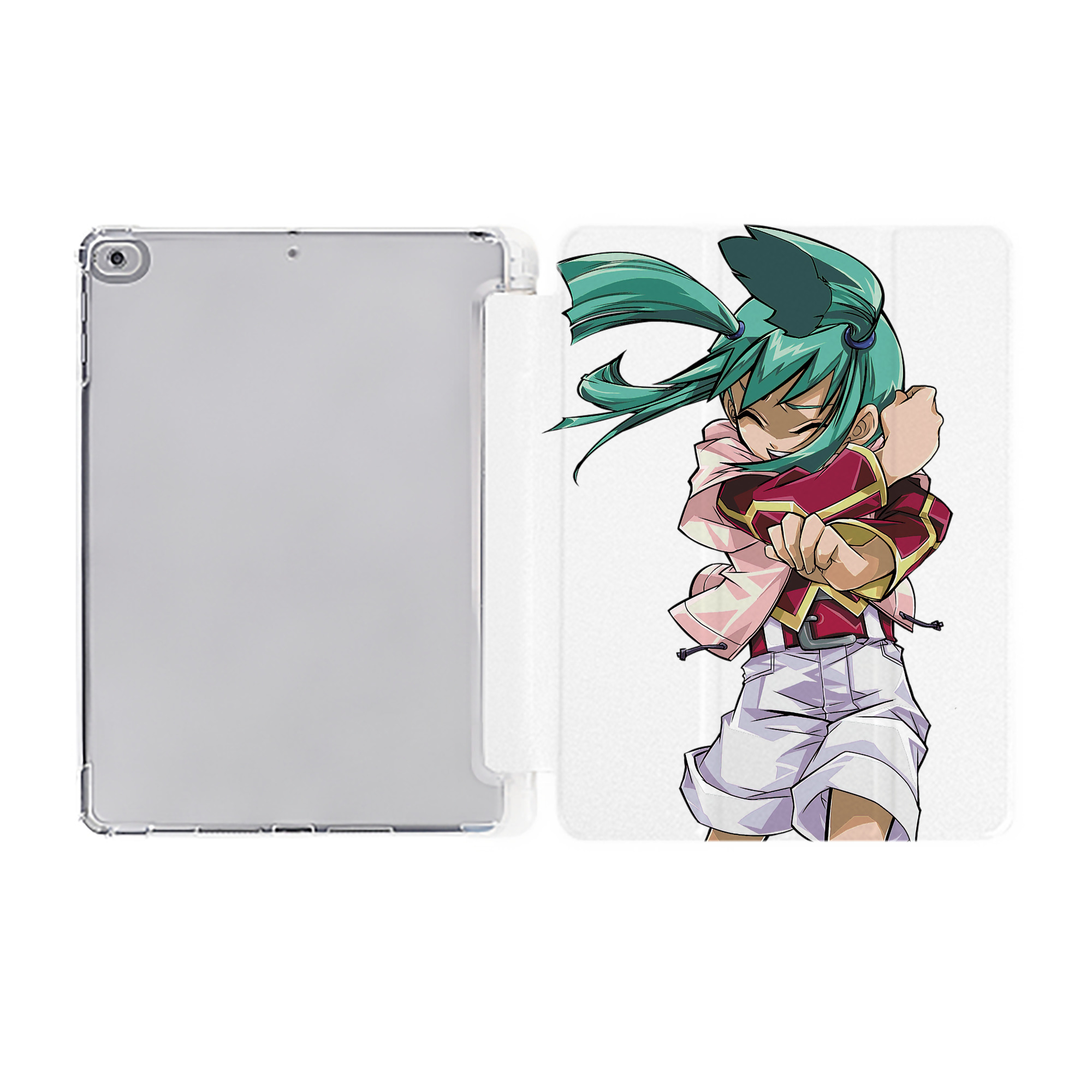 （画像用） 遊☆戯☆王 Yu-Gi-Oh! IPad ケース ペン収納付き 三つ折りスタンド PUレザー×シリコン 対応機種9.5/10.5/10.9インチ